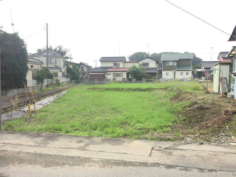 道路側から敷地を望む