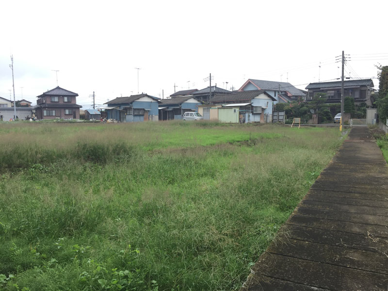 南側から敷地を望む